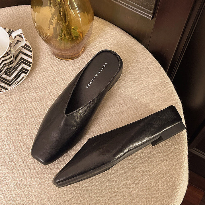 Lightweight Women's Ballet Flats in Vegan Leather in Black