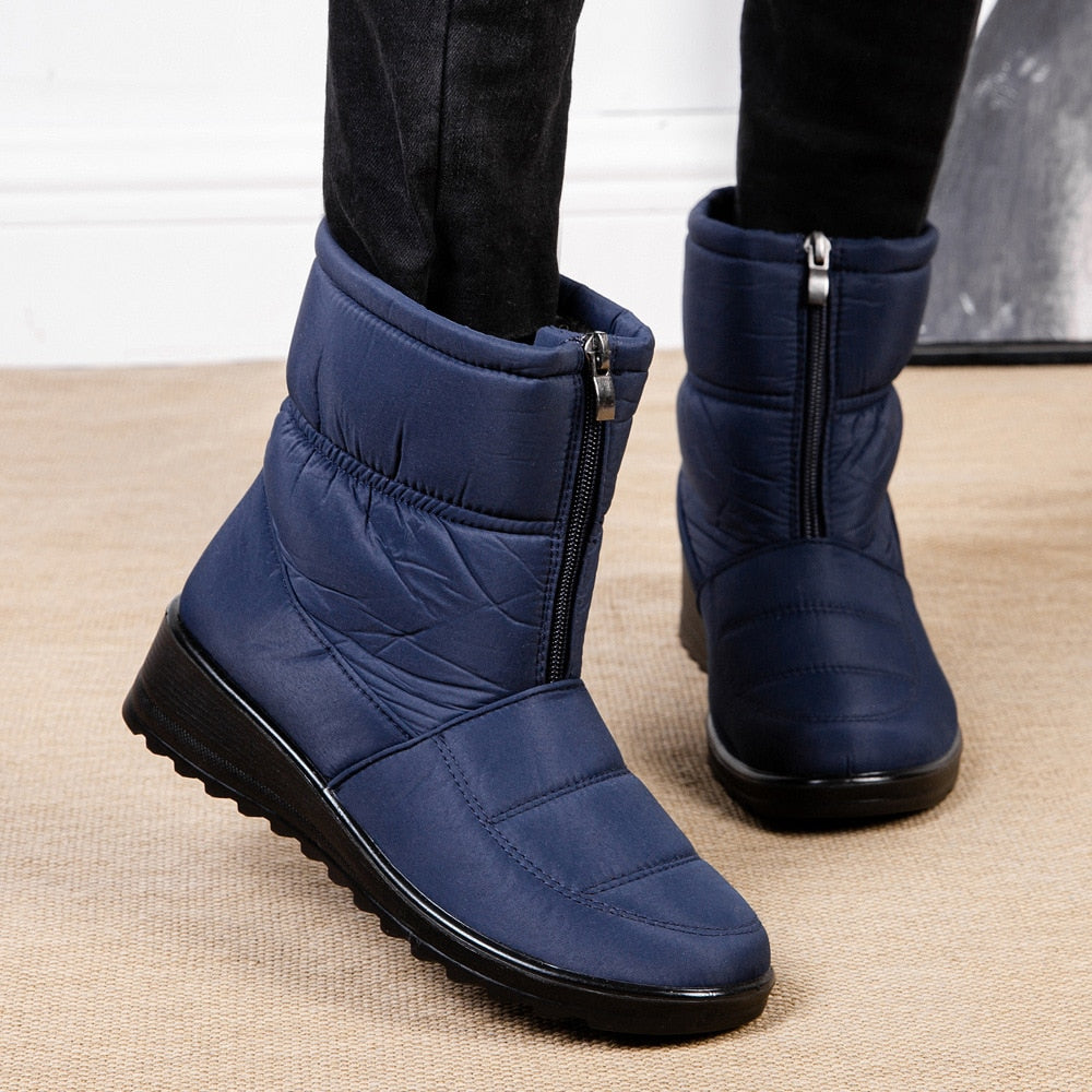 Waterproof Insulated Knee High Boots for Winter in Blue