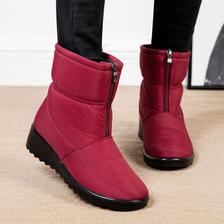 Waterproof Insulated Knee High Boots for Winter in Red