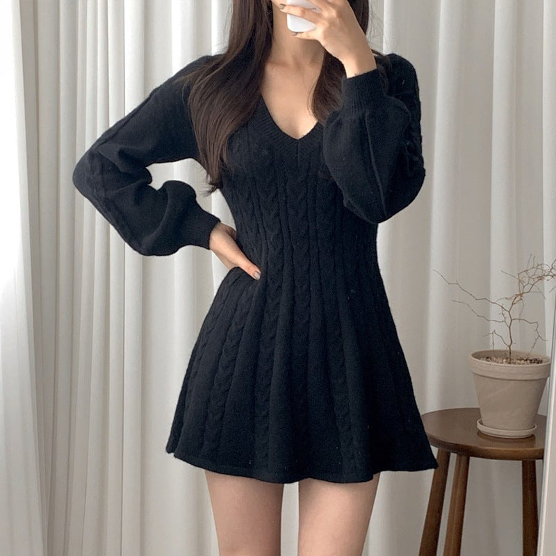 Women's A-Line Knitted Jumper Dress for Winter (7)
