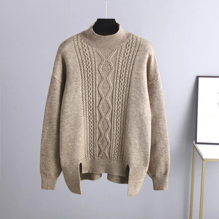 Women's Autumn Cable Knit Jumper Dress Set (11)