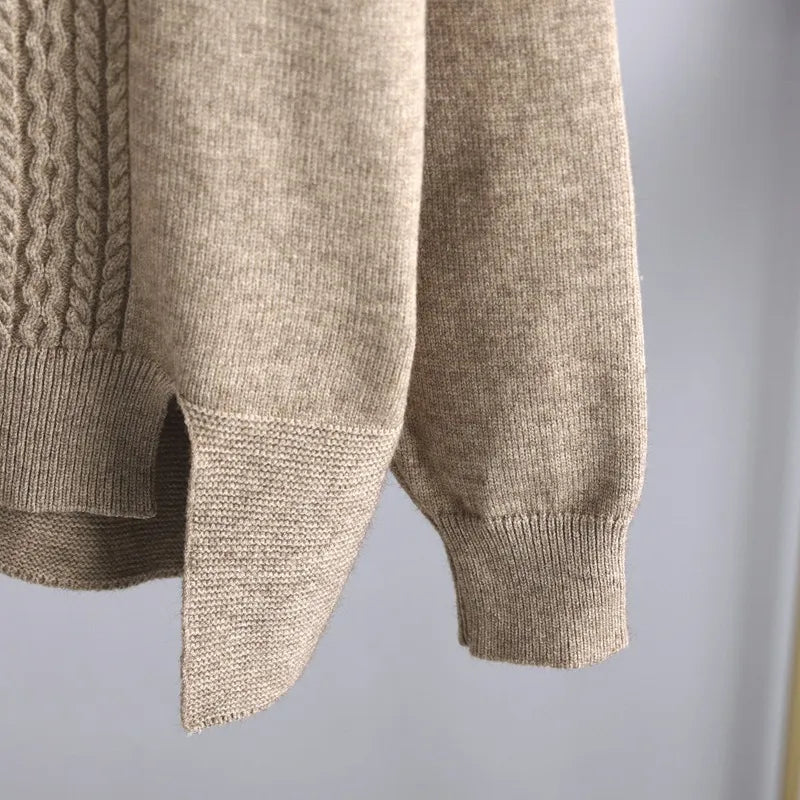Women's Autumn Cable Knit Jumper Dress Set (9)