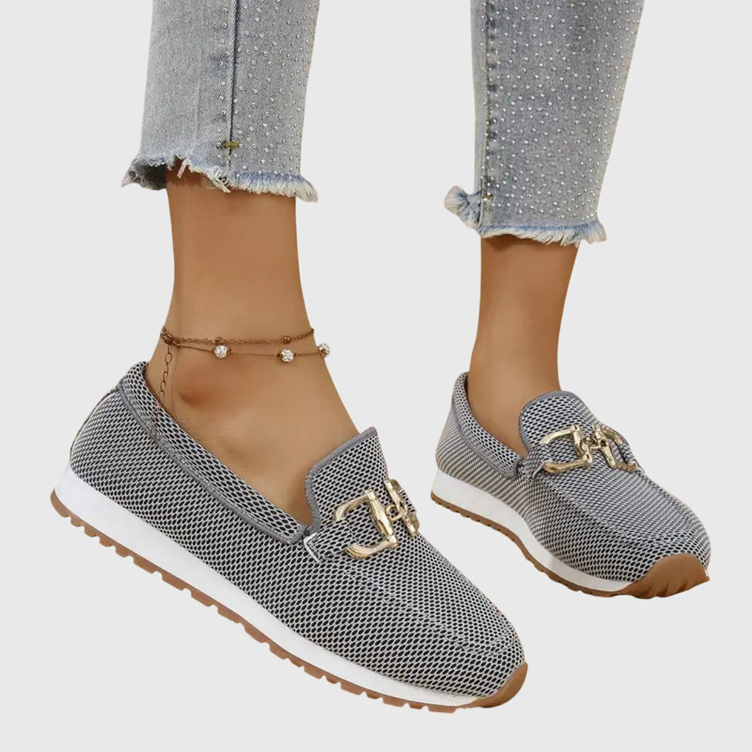 Women's Ballet Flat Loafer Slip-On in Grey