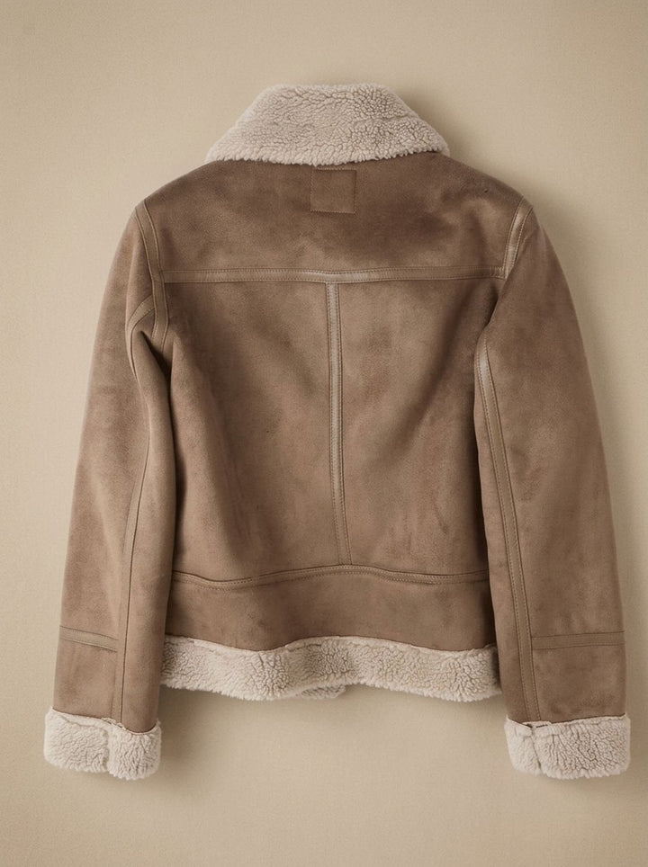 Women's Belted Faux Shearling Trench Coat (4)