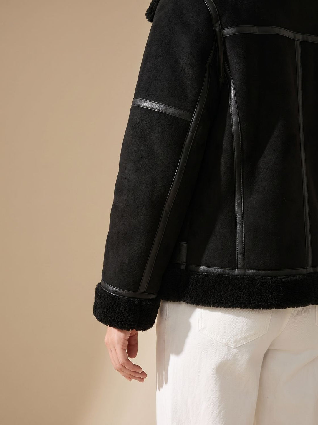 Women's Belted Faux Shearling Trench Coat (9)