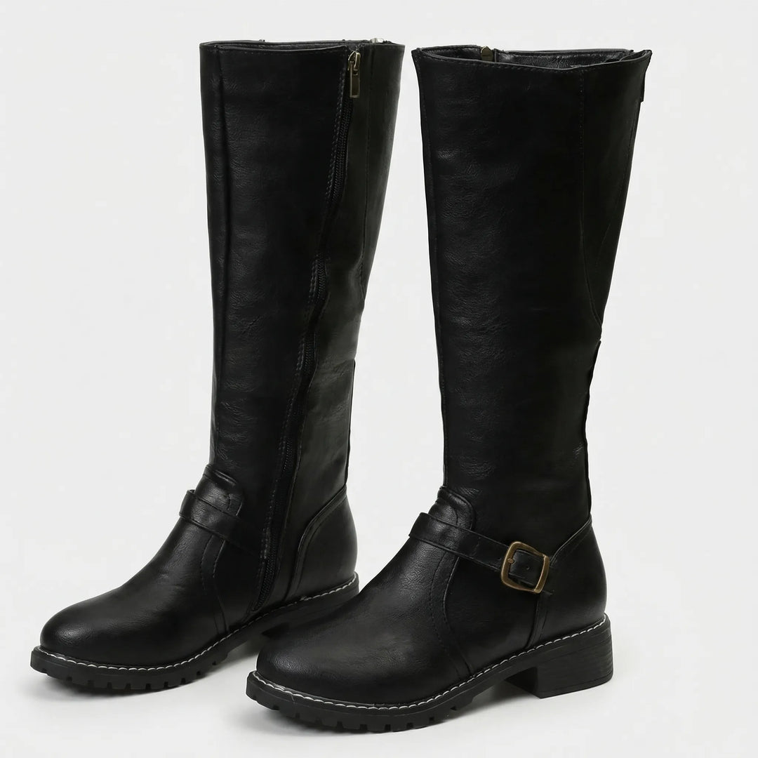 Women's Black Knee High Boots for Work in Black