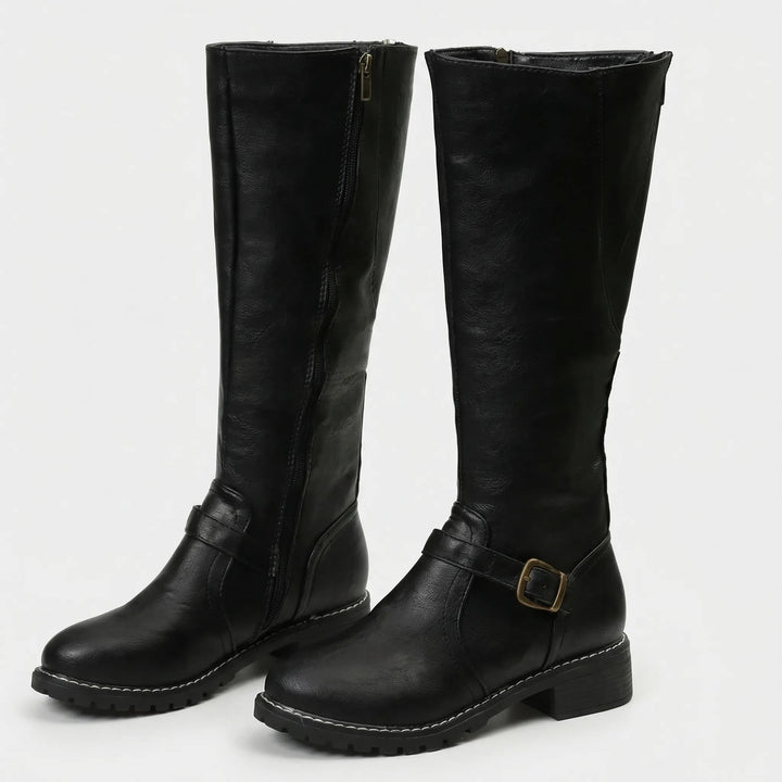 Women's Black Knee High Boots for Work in Black