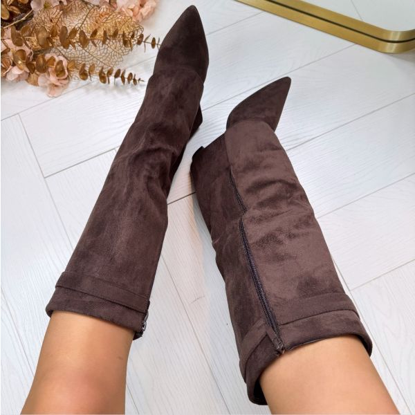 Women's Black Suede Knee-High Boots for Everyday Wear (10)
