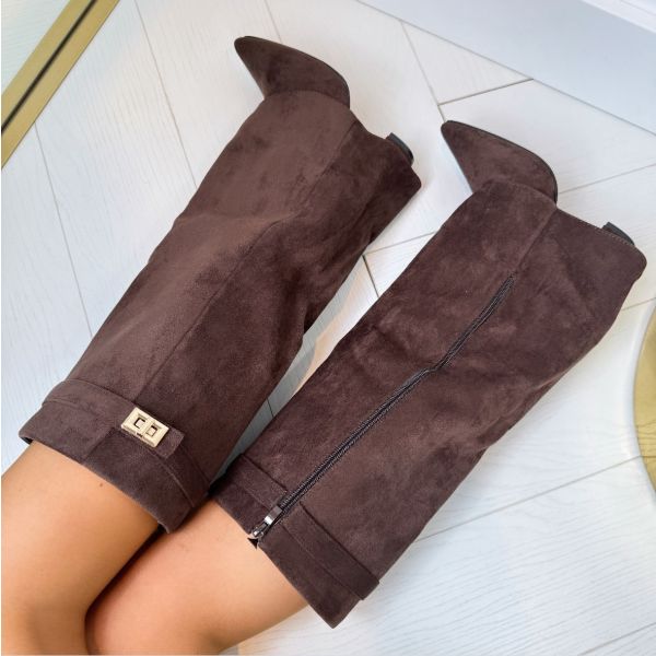 Women's Black Suede Knee-High Boots for Everyday Wear (9)