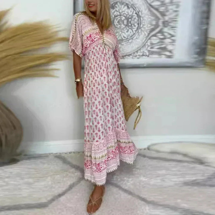 Women's Boho Maxi Wedding Guest Dress for Autumn (2)