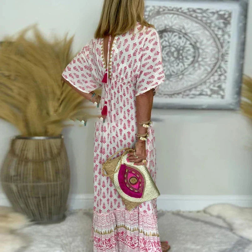Women's Boho Maxi Wedding Guest Dress for Autumn (3)