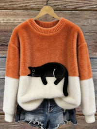 Sophia | Women's Casual Cat Print Jumper Dress Pullover
