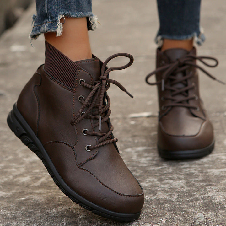 Women's Everyday Lace-Up Ankle Boots in Dark Brown