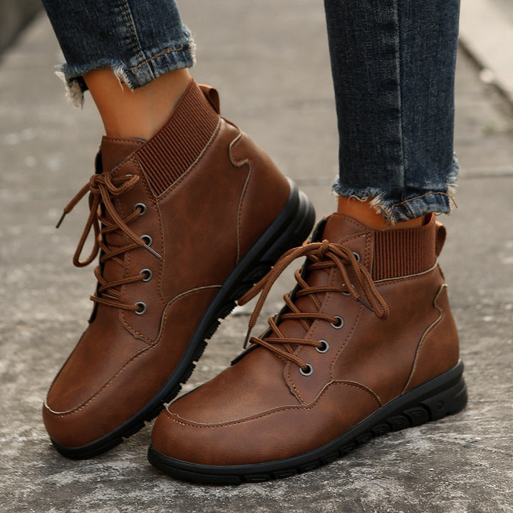 Women's Everyday Lace-Up Ankle Boots in Light Brown