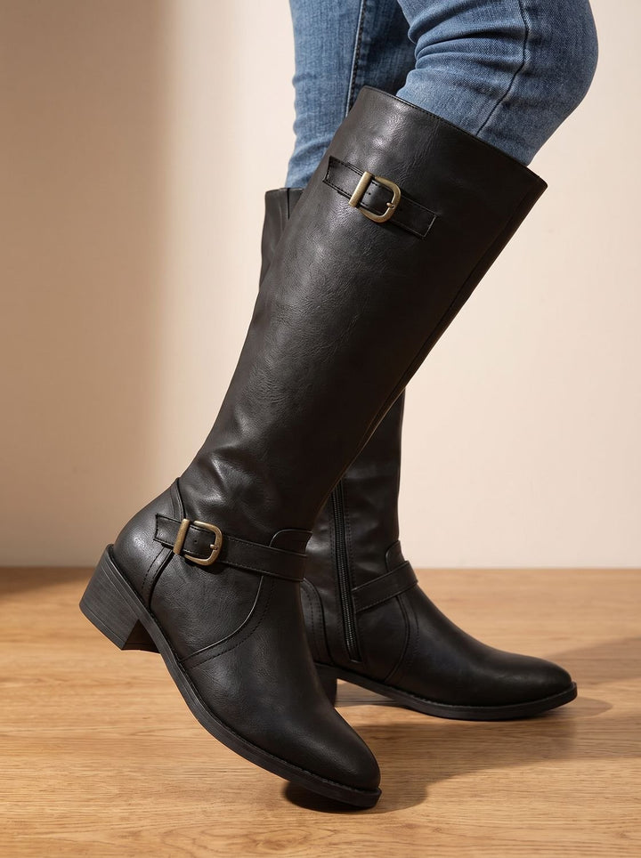 Women's Faux Leather Knee High Boots for Fall (2)
