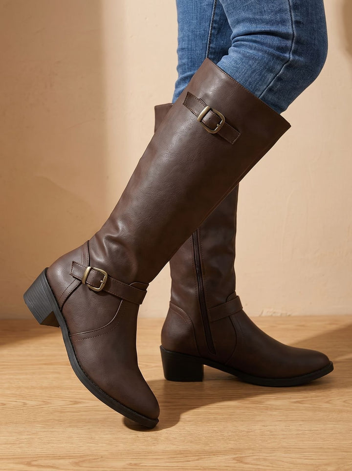 Women's Faux Leather Knee High Boots for Fall (3)