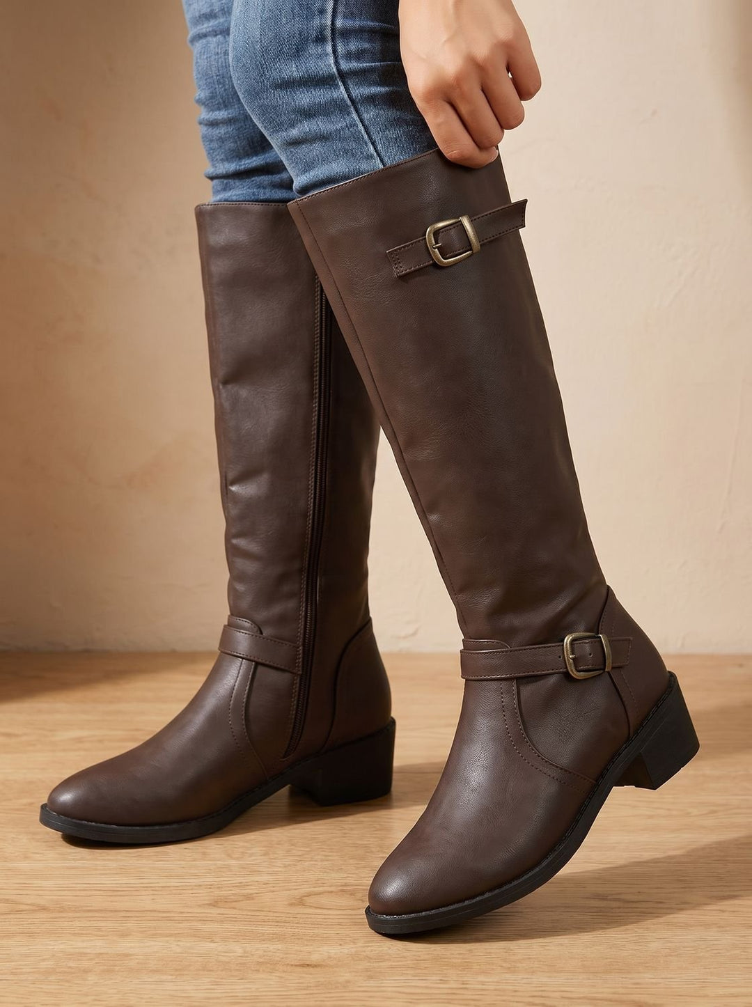 Women's Faux Leather Knee High Boots for Fall (6)