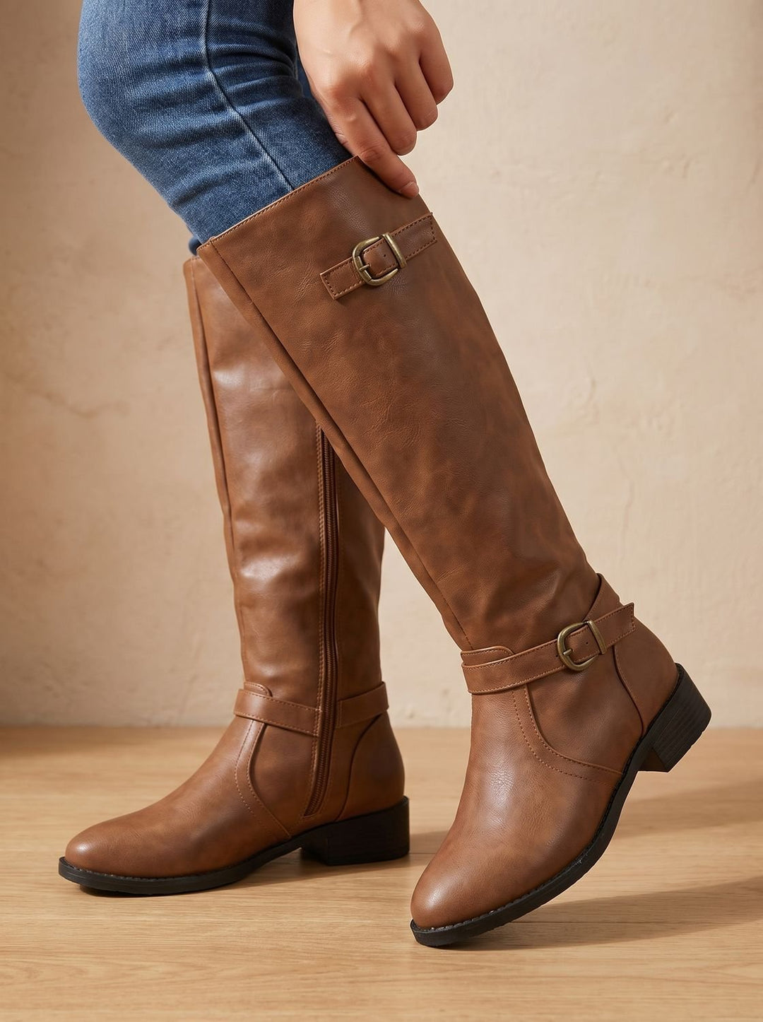 Women's Faux Leather Knee High Boots for Fall (9)
