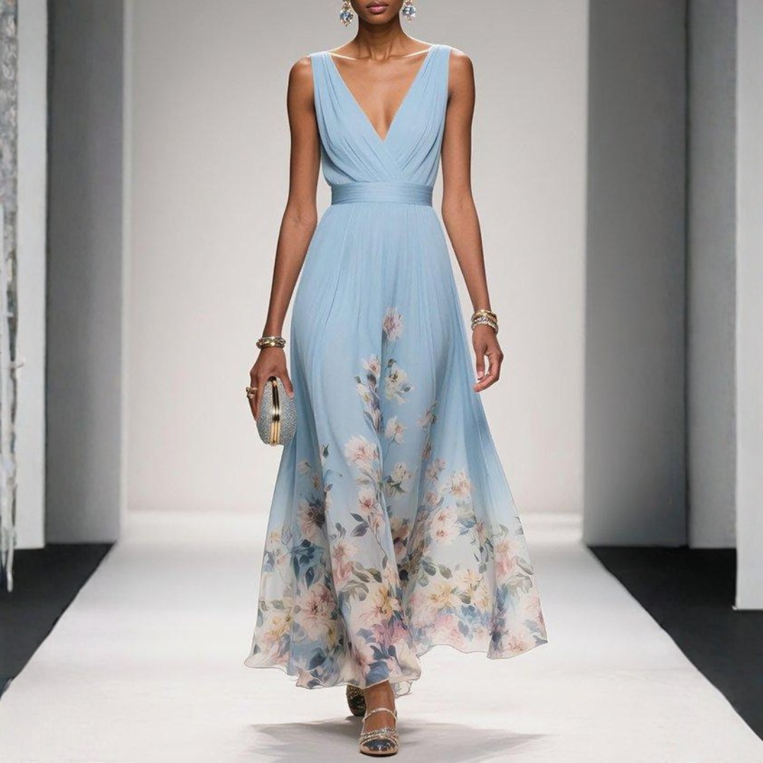 Women's Flowing Floral Maxi Wedding Guest Dress (11)