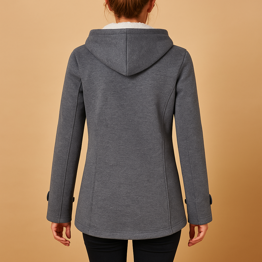 Women's Hooded Winter Trench Coat with Toggles (7)