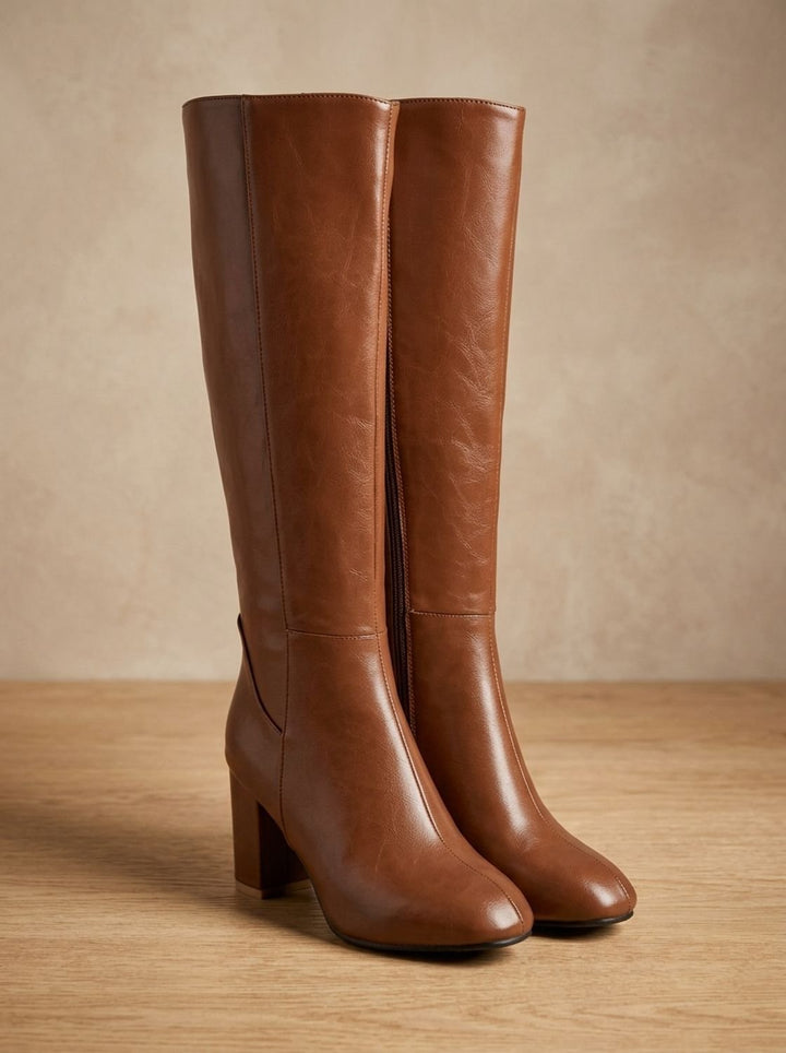 Women's Knee High Boots for All-Day Comfort in Brown