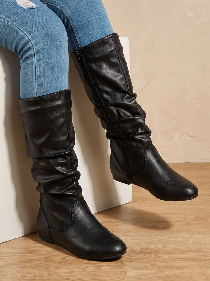Women's Knee High Boots for Everyday Wear in Black