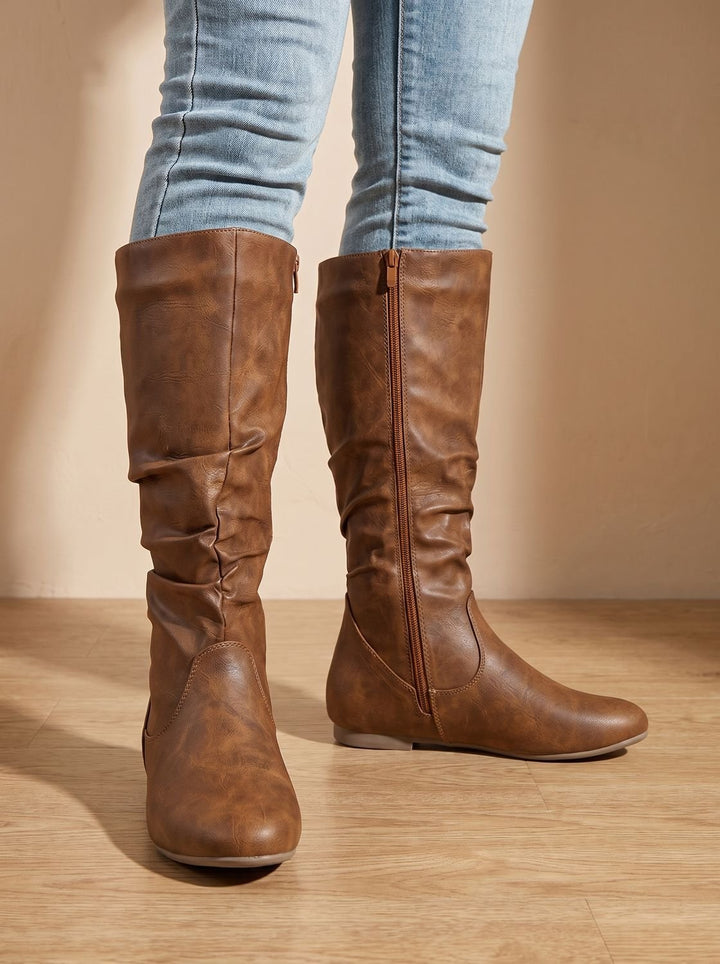 Women's Knee High Boots for Everyday Wear in Light Brown