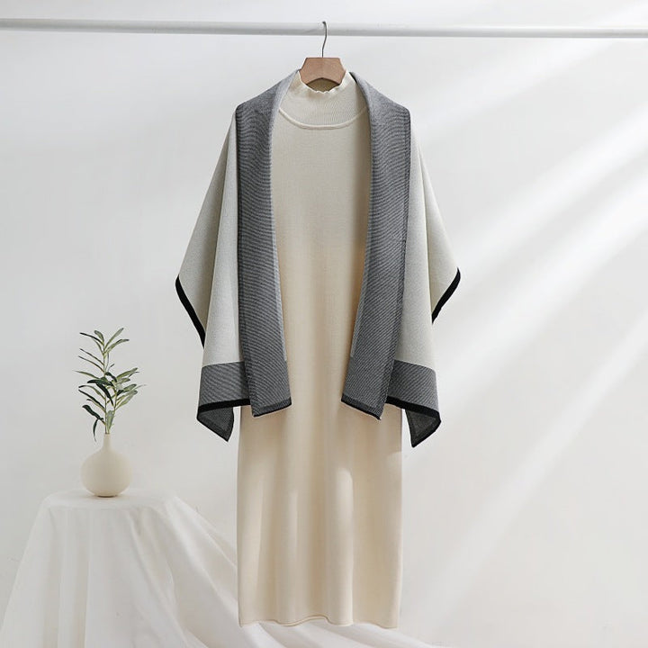 Women's Knit Mock-Neck Midi Jumper Dress in Grey