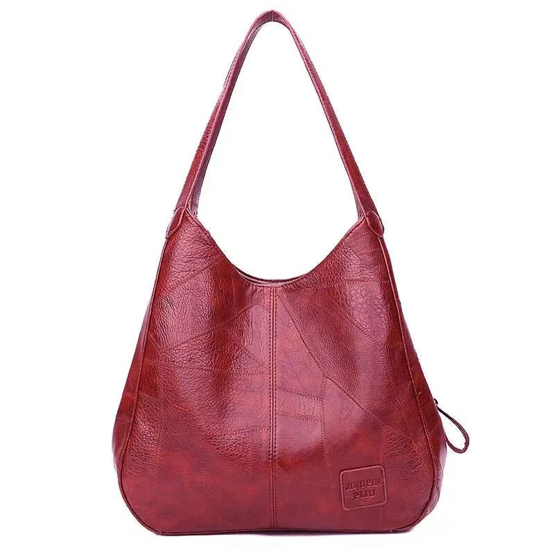 Women's Leather Tote Bag for Everyday Versatility in Red