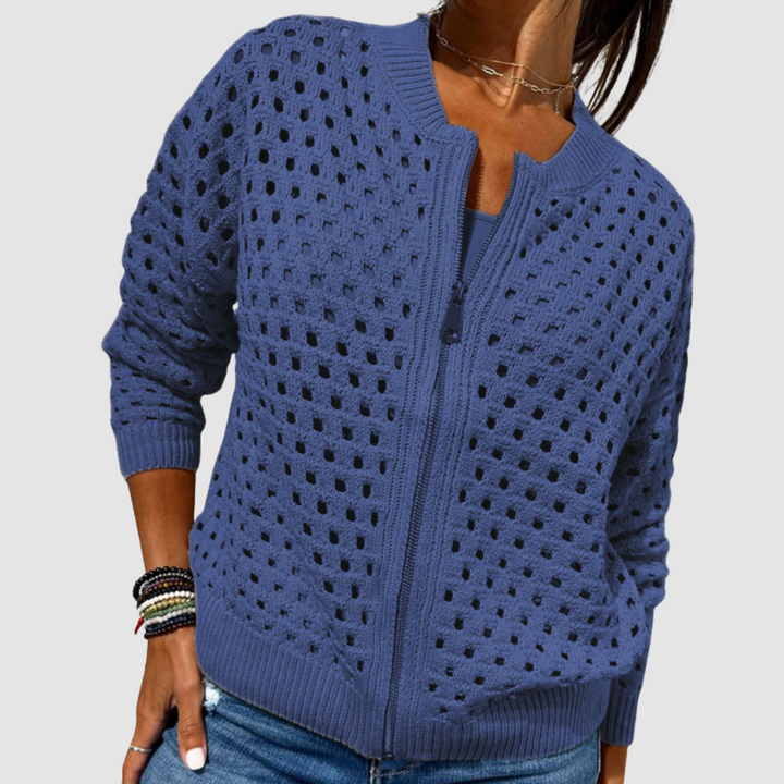 Women's Lightweight Knitted Jumper for Everyday Layering in Blue