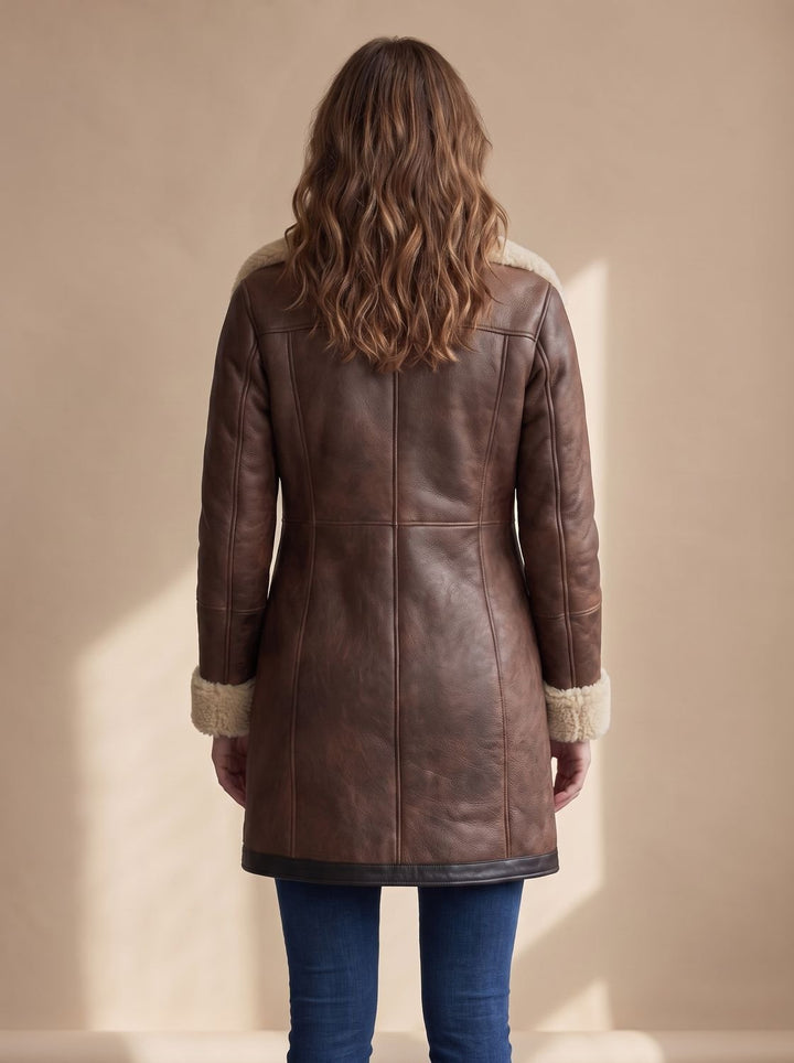 Women's Long Trench Coat in Faux Suede (4)