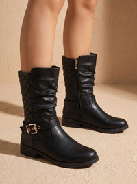 Sophia | Women's Mid-Calf Slouch Boot with Low Block Heel