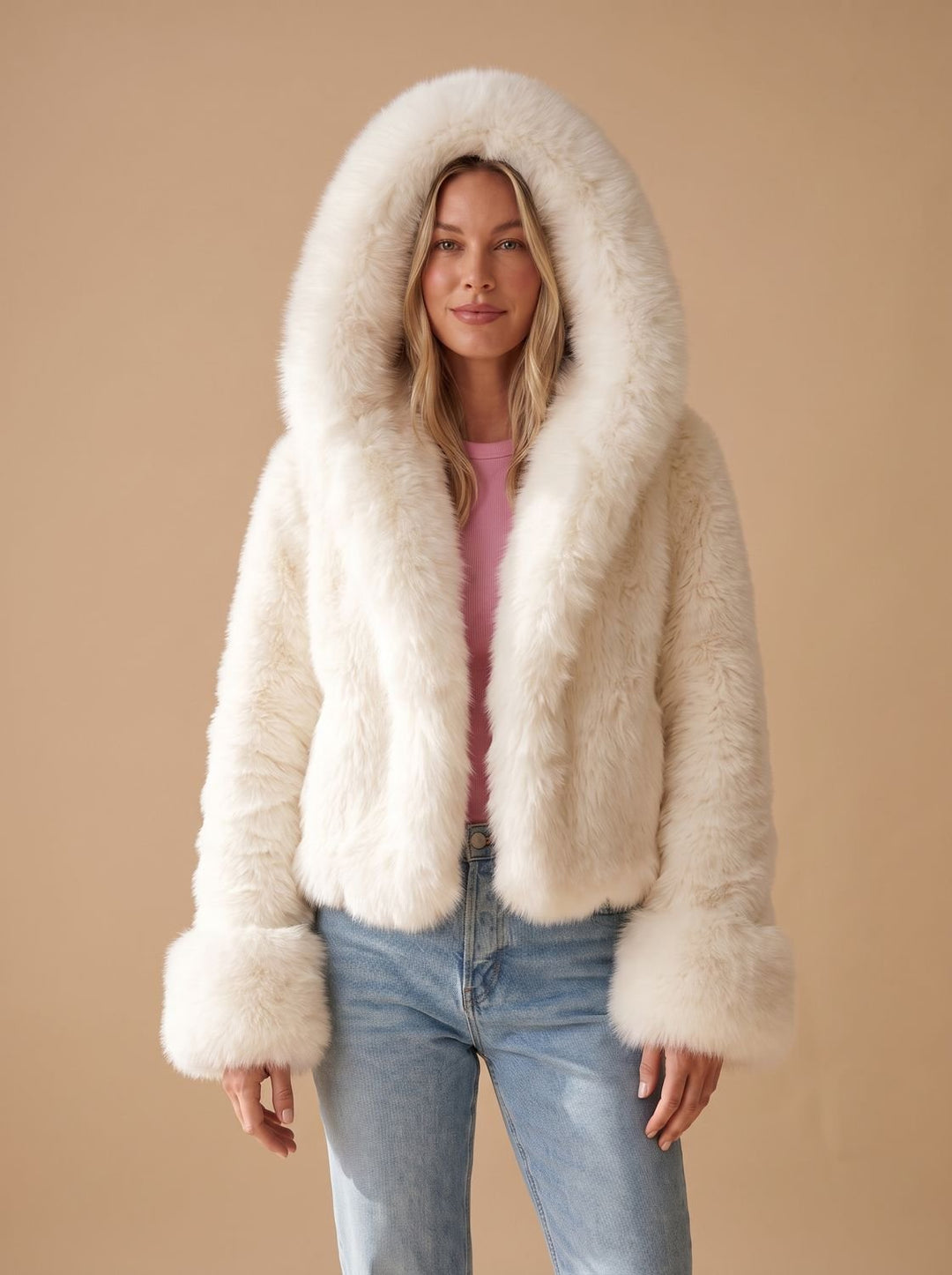 Women's Oversized Hooded Faux Fur Winter Coat (9)