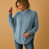 Charlotte | Women's Oversized Turtleneck Jumper Dress in Chunky Knit