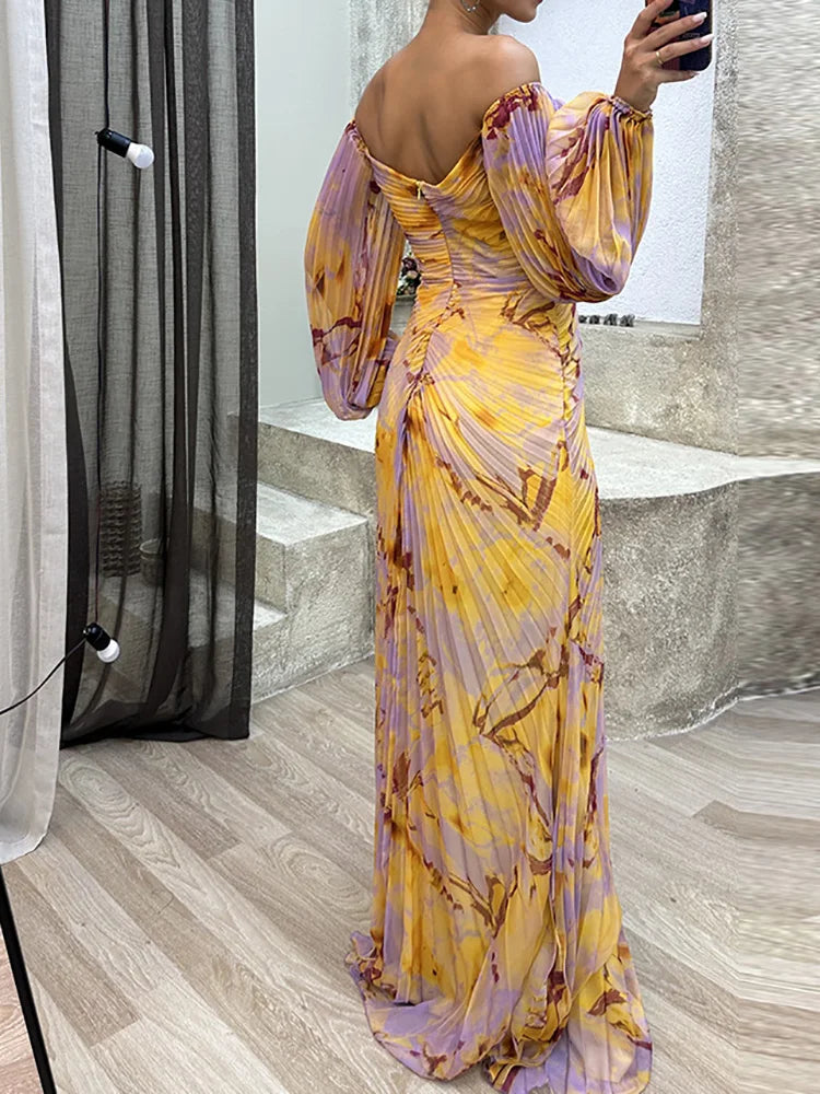 Women's Pleated Midi Dress for Parties (3)
