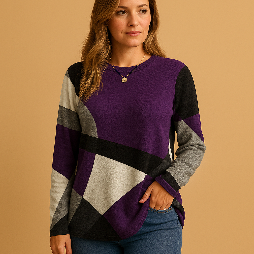 Women's Printed Cotton Jumper Dress for Everyday in Purple
