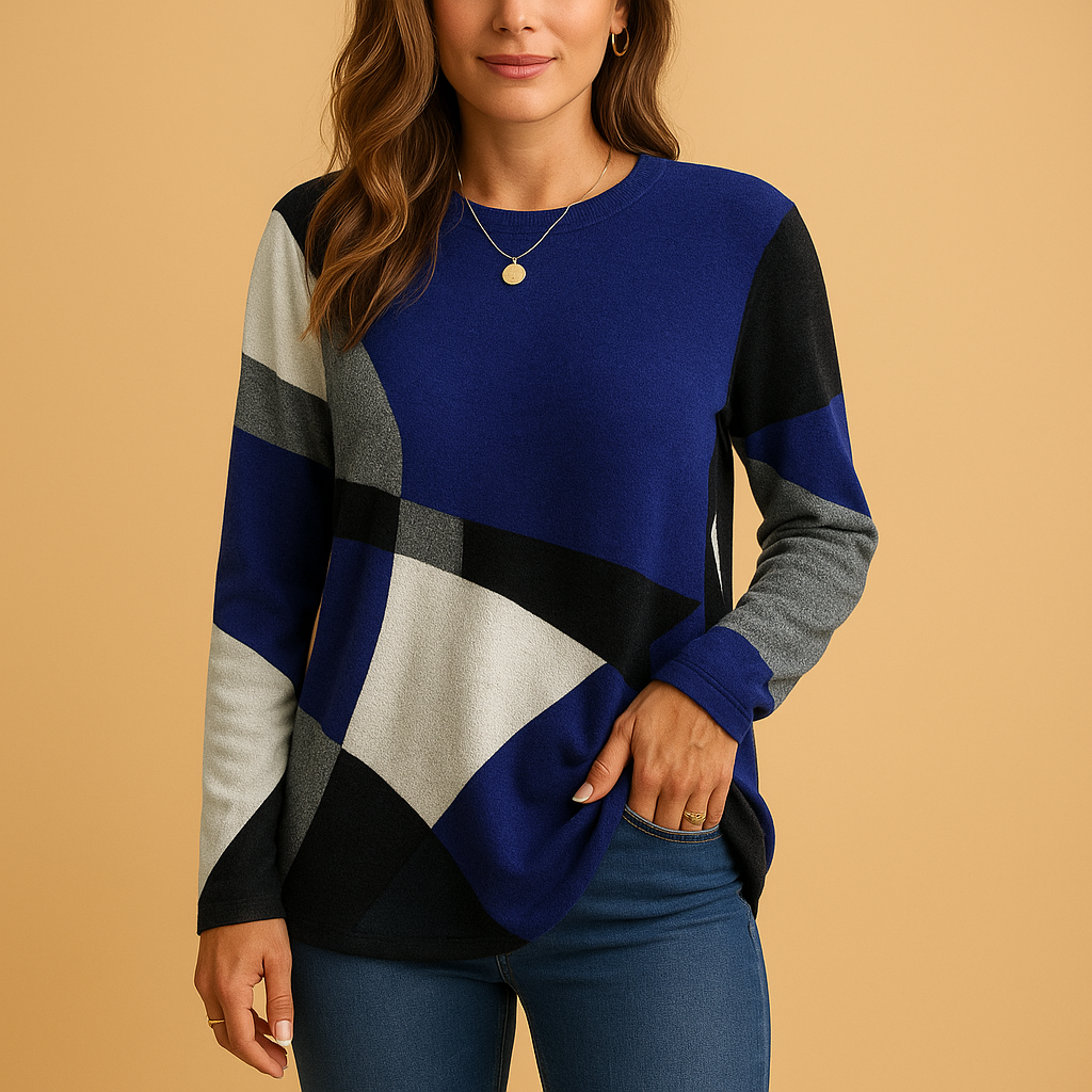 Women's Printed Cotton Jumper Dress for Everyday in Royal Blue