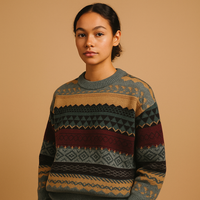 Amber | Women's Printed Knit Jumper Dress for Winter