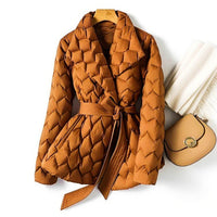 Olivia | Women's Puffer Coat with Belted Quilted Design