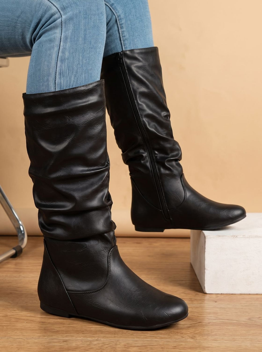 Women's Relaxed Casual Knee High Boots (4)