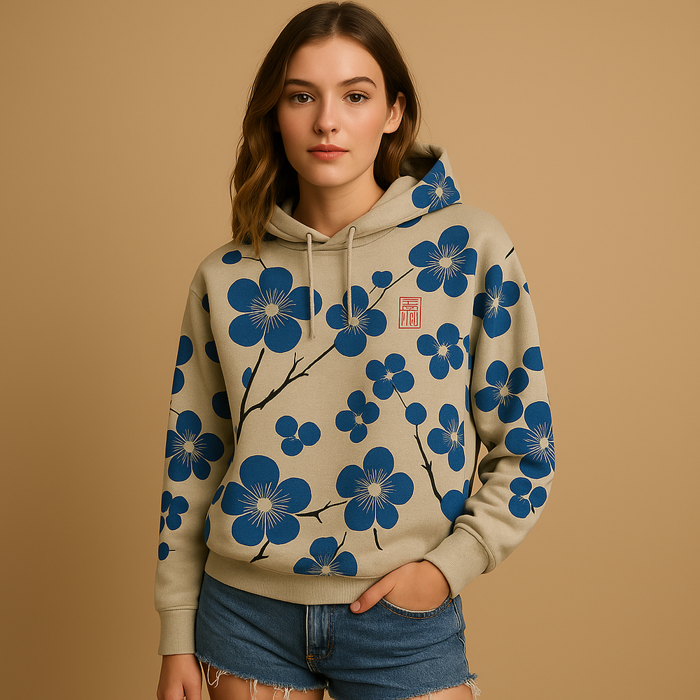 Women's Relaxed Printed Jumper for Casual Days in Blue