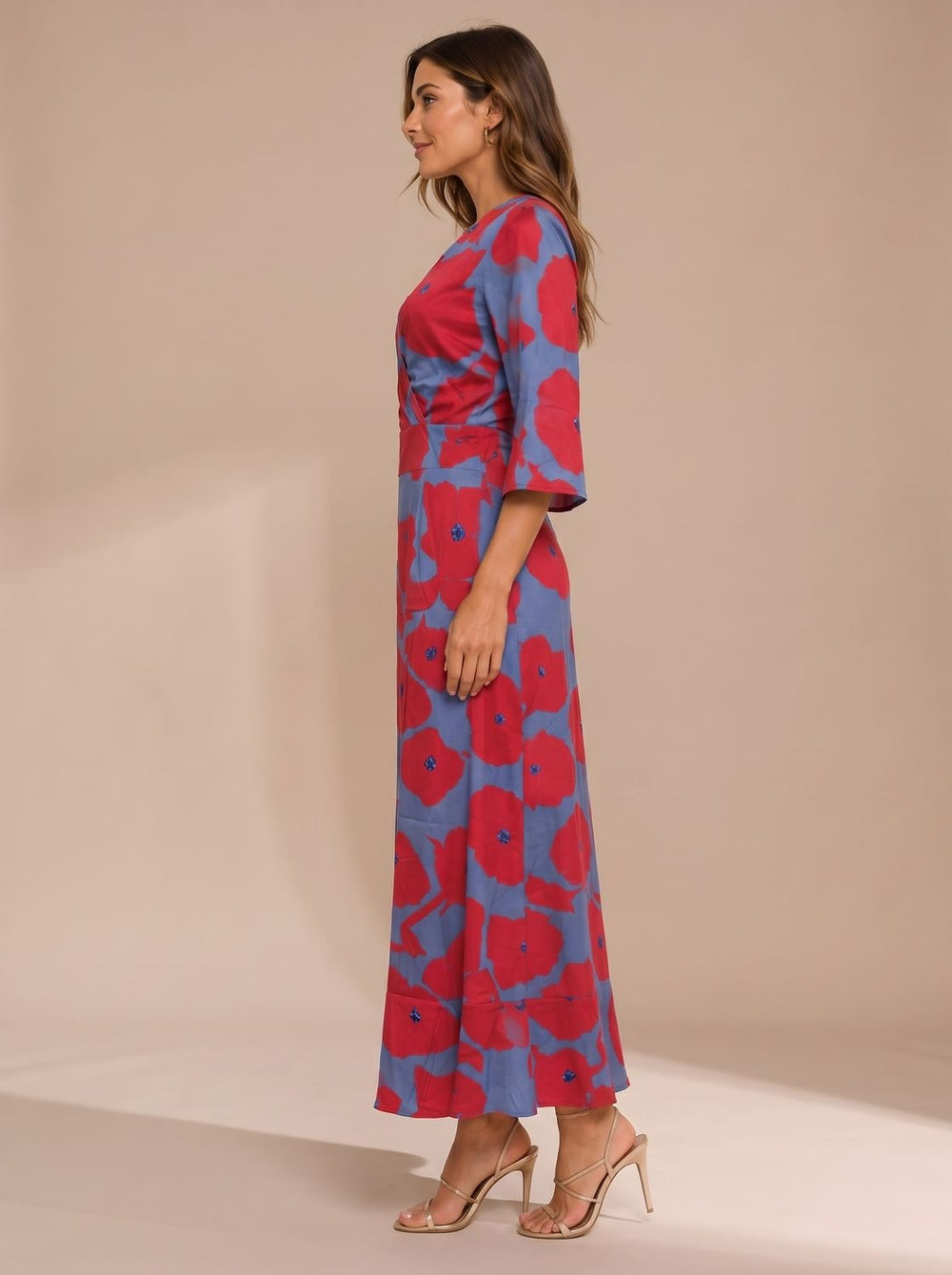 Women's Ruffled Floral Maxi Christmas Party Dress (2)