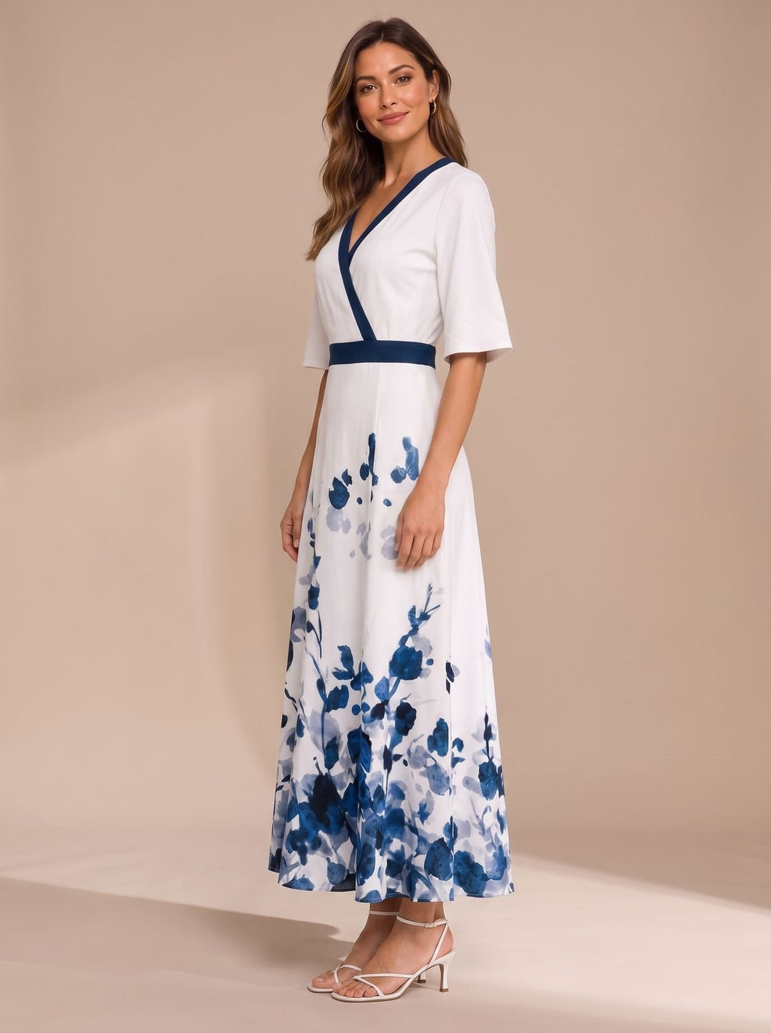 Women's Ruffled Floral Maxi Christmas Party Dress (6)