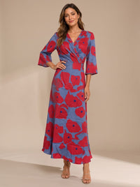 Sofia | Women's Ruffled Floral Maxi Christmas Party Dress