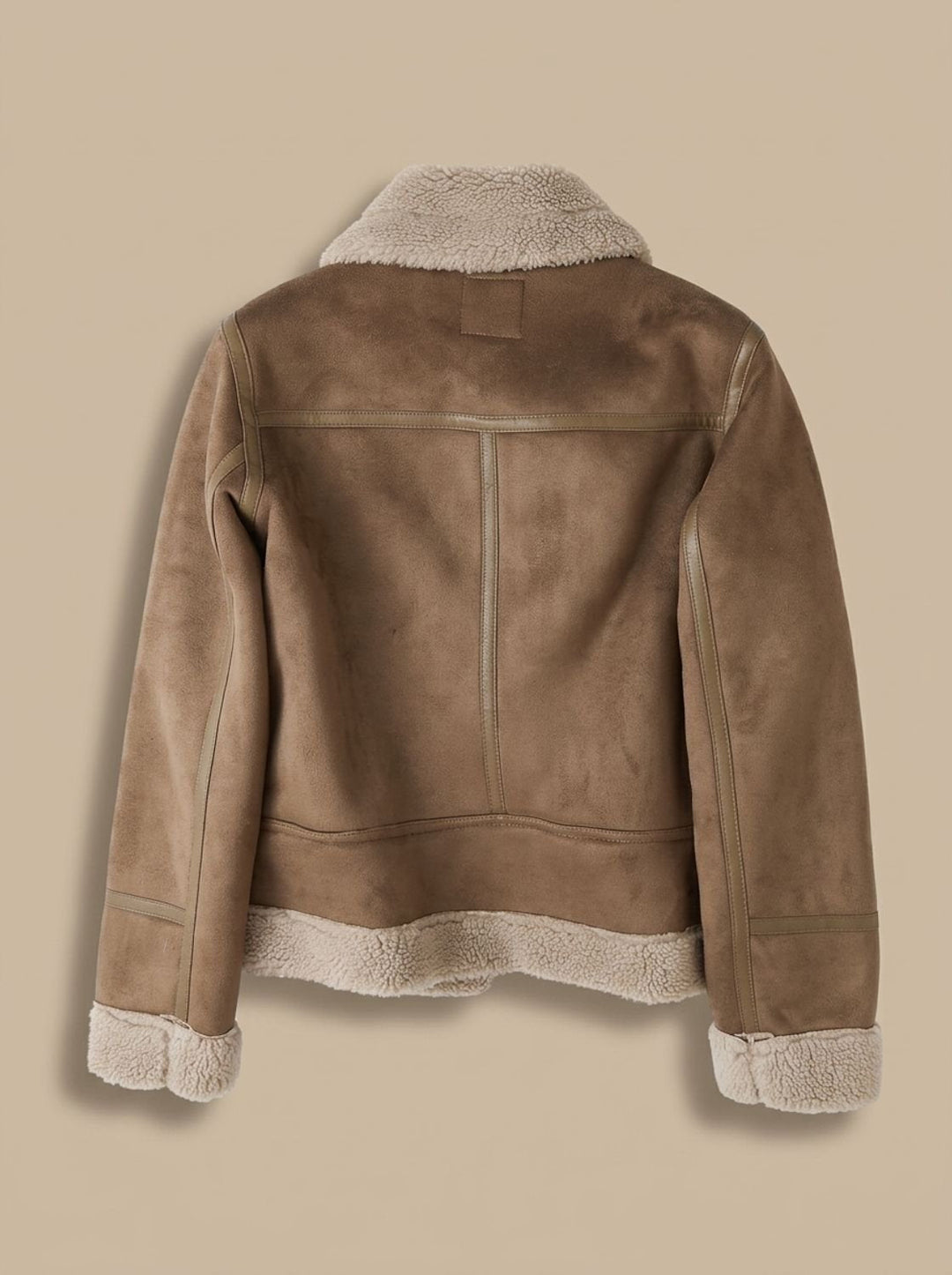 Women's Shearling-Lined Moto Winter Coat in Brown 2