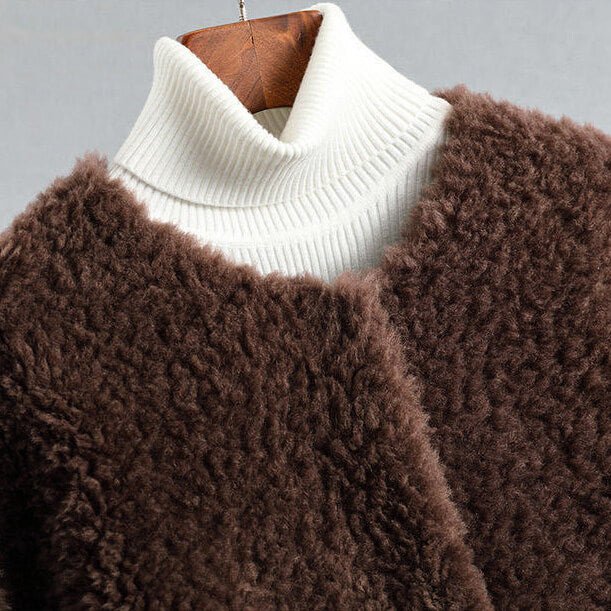 Women's Shearling Trench Coat for Winter (7)