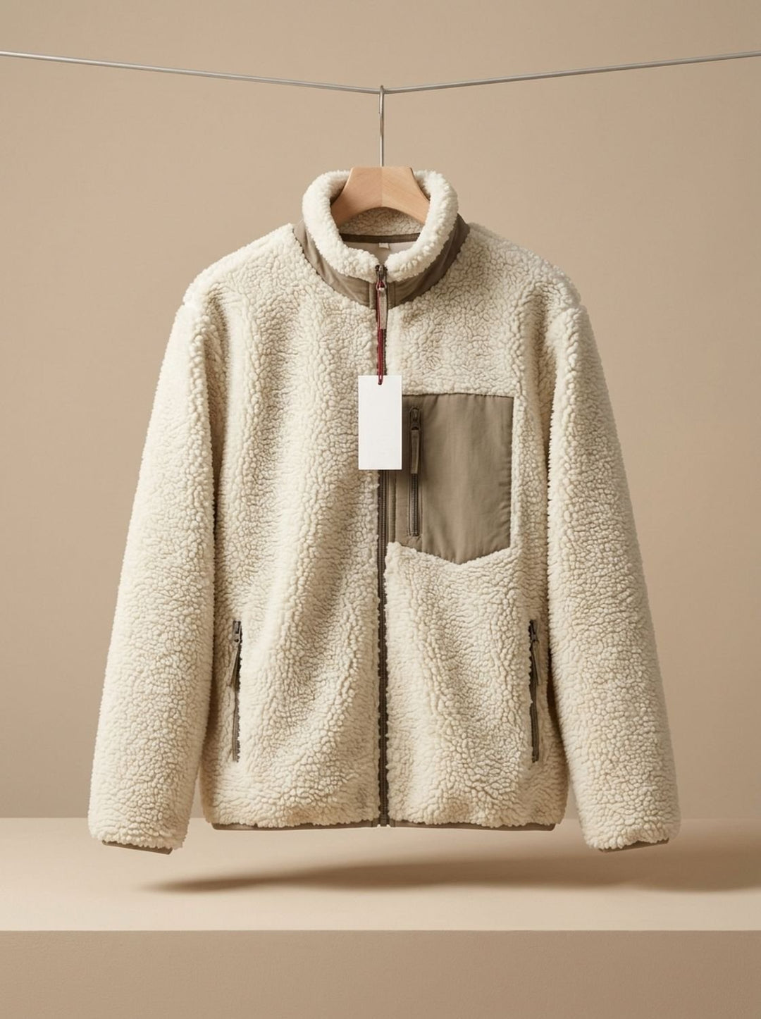 Women's Sherpa Fleece Layering Coat for Fall in Coffee