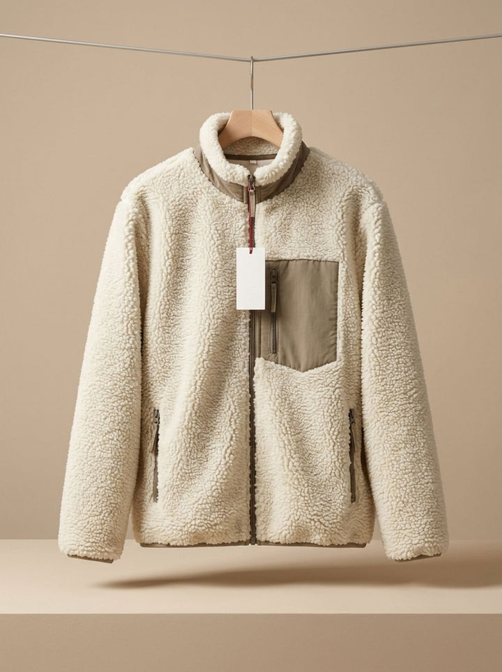 Women's Sherpa Fleece Layering Coat for Fall in Coffee