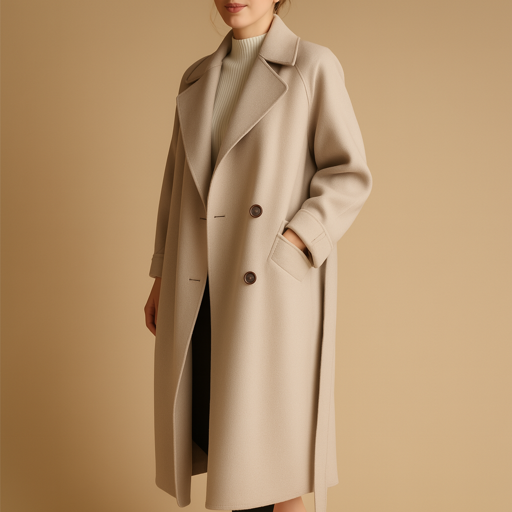 Women's Tailored Trench Coat for Work and Weekends in Beige