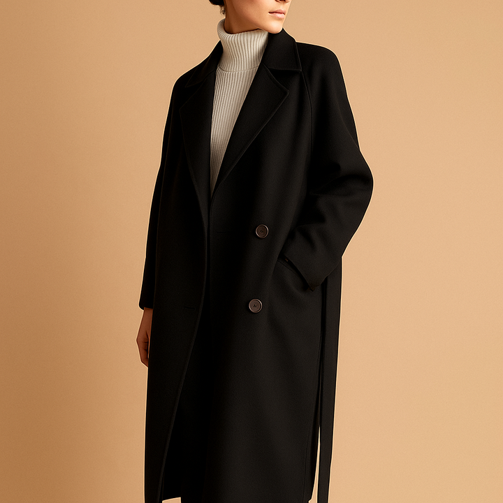 Women's Tailored Trench Coat for Work and Weekends in Black